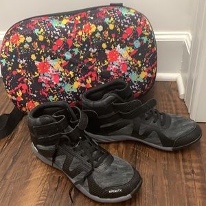 Nfinity Black/ Gray high top cheer shoes. size 8